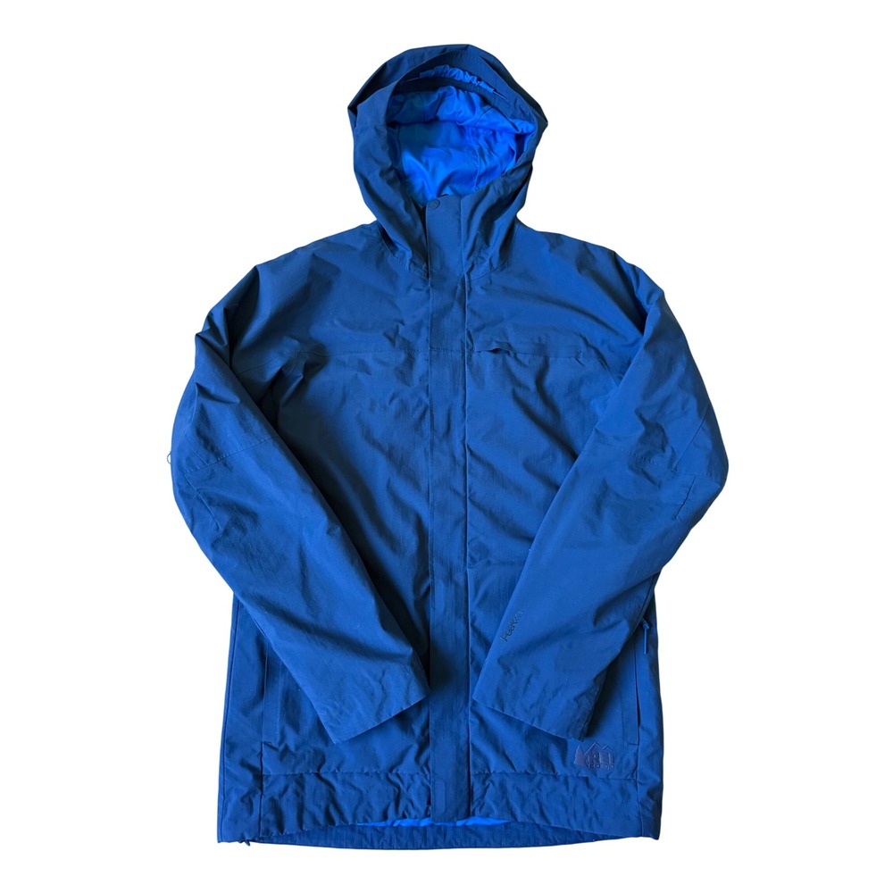 REI Co-op Men's Jacket Waterproof Insulated Hooded Peak 2L Hooded Blue Small